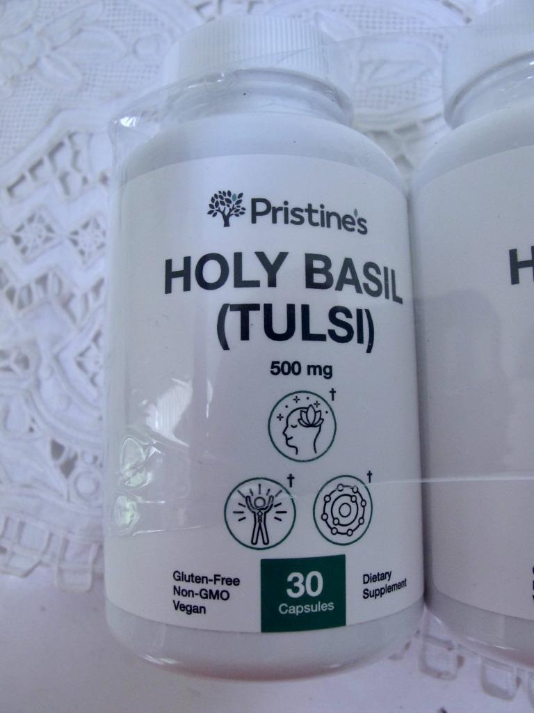 Pristine’s Holy Basil (Tulsi) 3 Bottles 30 Capsules Ea 90 Total 500mg Supplement