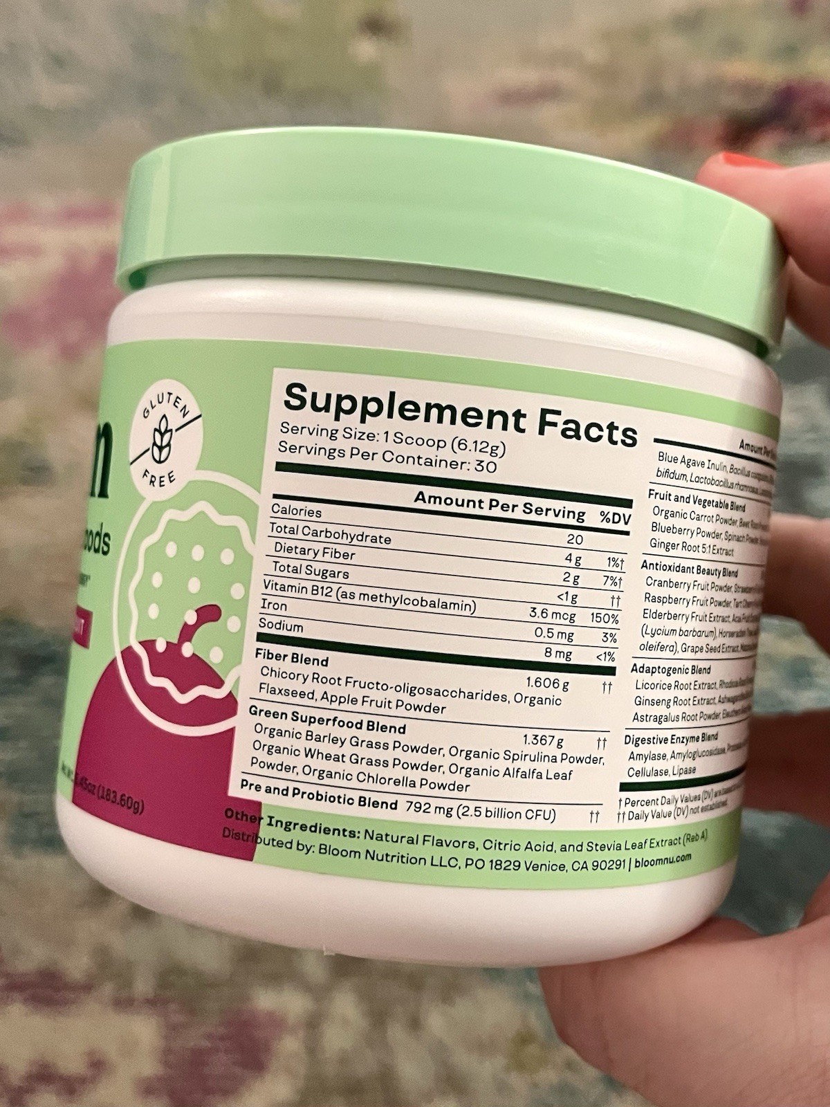 Bloom Greens & Superfoods Orange Passionfruit Powder 6.45 oz 30 Servings