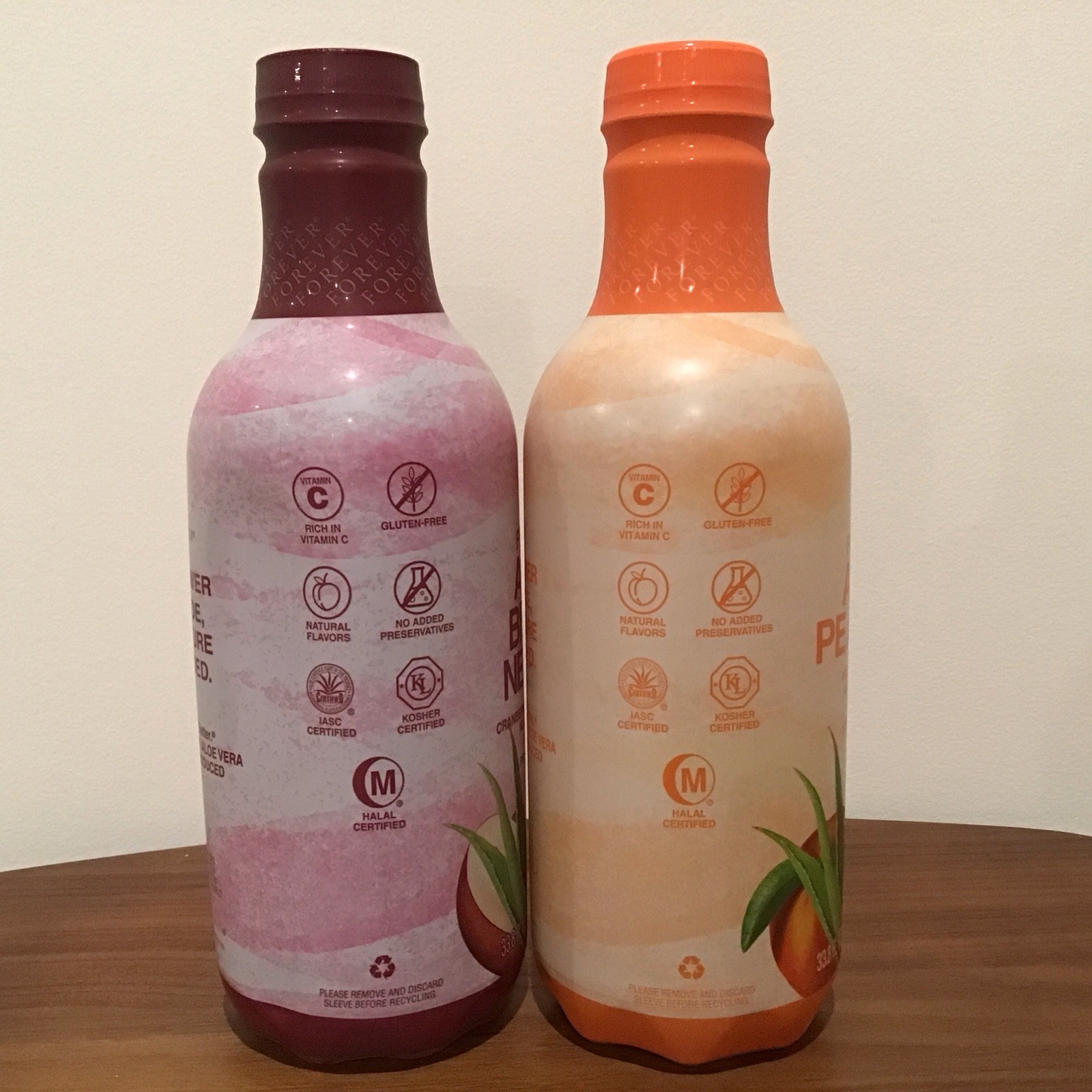 Forever Aloe Vera Juice 33.8 fl.oz Bottle Pack 2 Pack (Berry & Peaches Flavor)