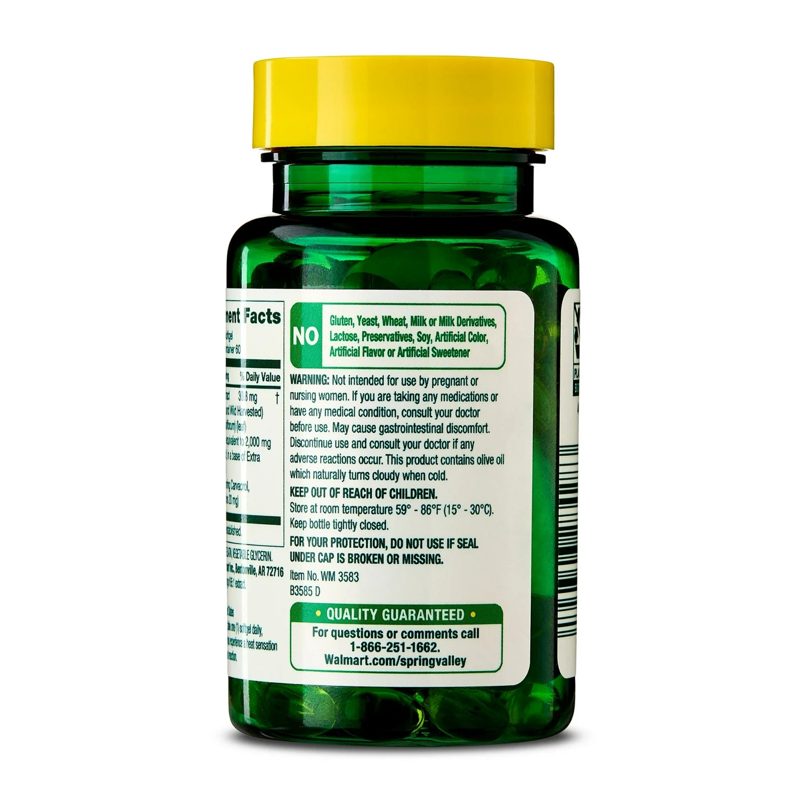 Spring Valley Mediterranean Oil of Oregano Extract 60 Softgels 2000 mg
