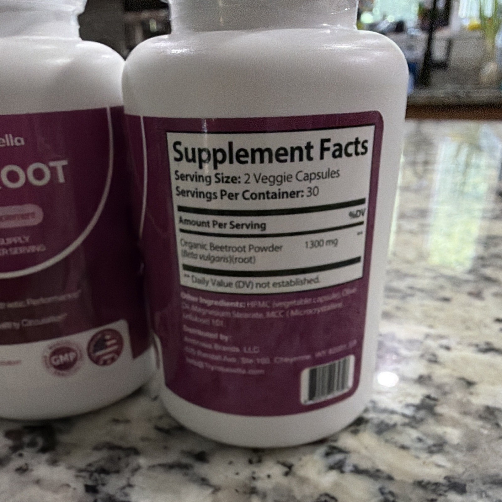 Rosabella Organic Beetroot 1300mg Veggie Capsules, 60 ct, Lot of 4, 03/2028