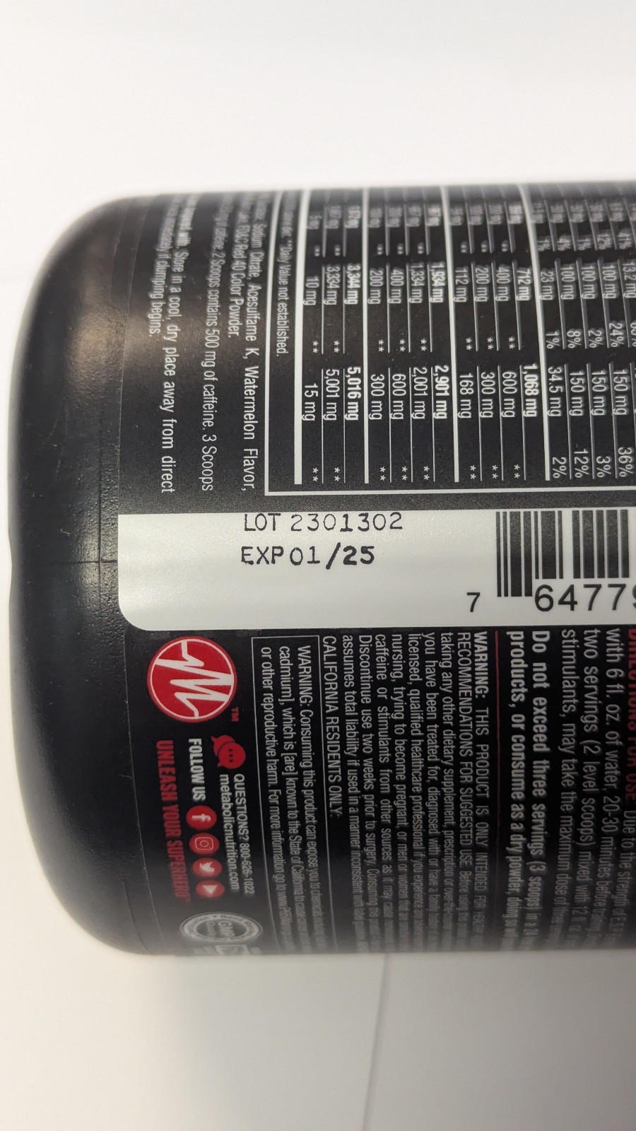 Watermelon ESP Extreme Pre-Workout by Metabolic – PAST DATE – SEE PICTURES