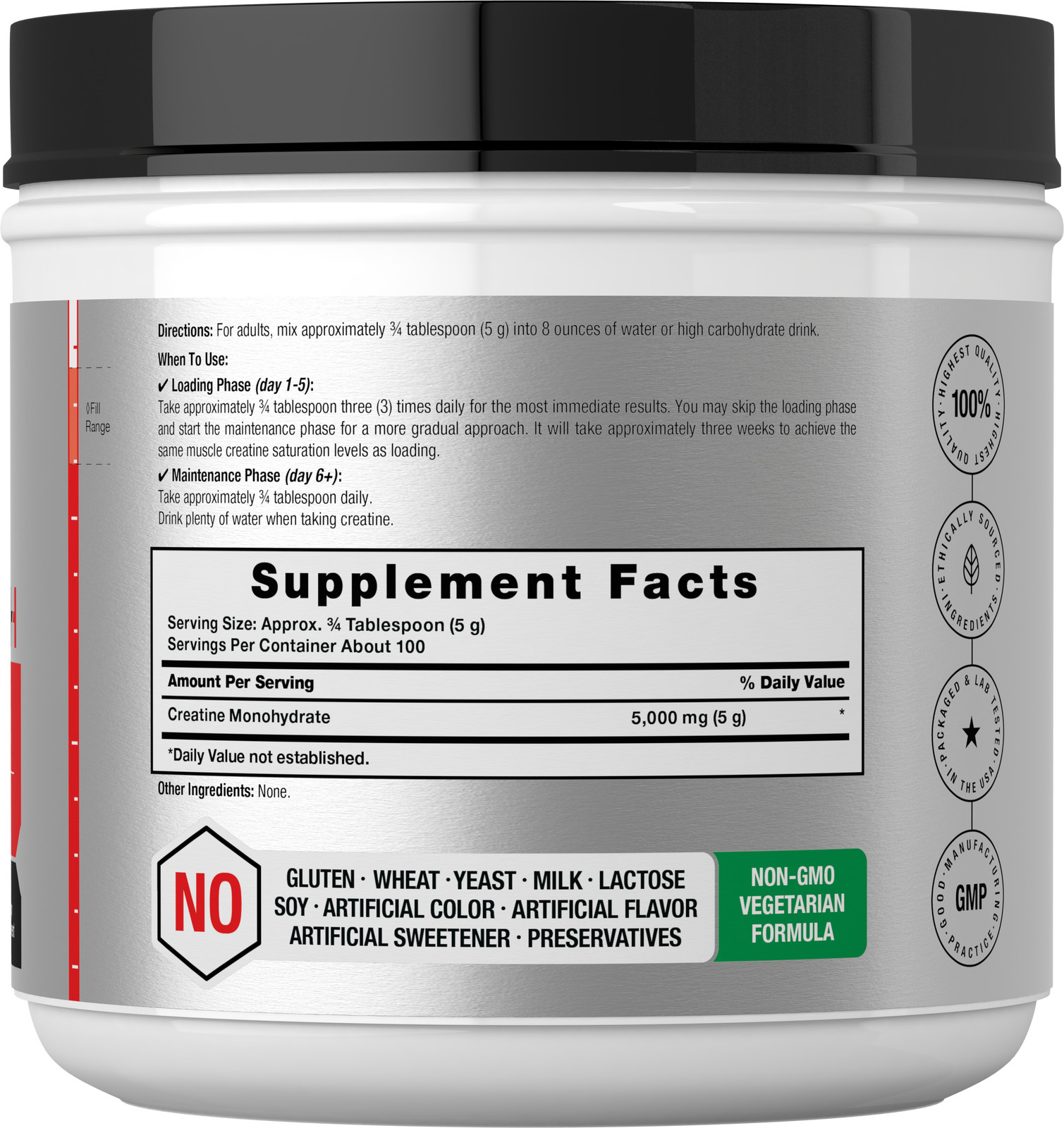 Creatine Monohydrate Powder 17.6oz | Micronized, Vegetarian | by Horbaach