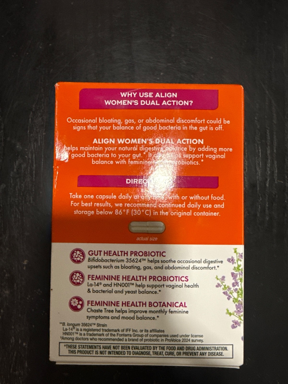 Align Probiotic Women’s Dual Action Supplement 42 Capsules – Exp 05/2027