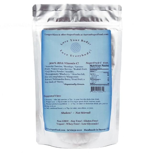 SARVAA SUPERFOOD Superfruit C – Organic Vegan Raw Superfood Powder Vitamin C