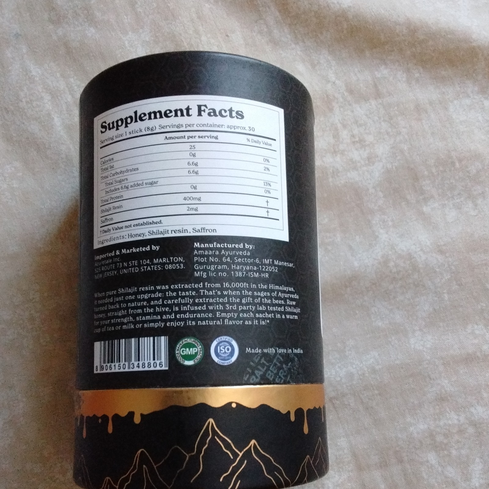 BetterAlt Himalayan Shilajit Honey Sticks Fulvic Acid 400mg 30 Ct Gluten-Free
