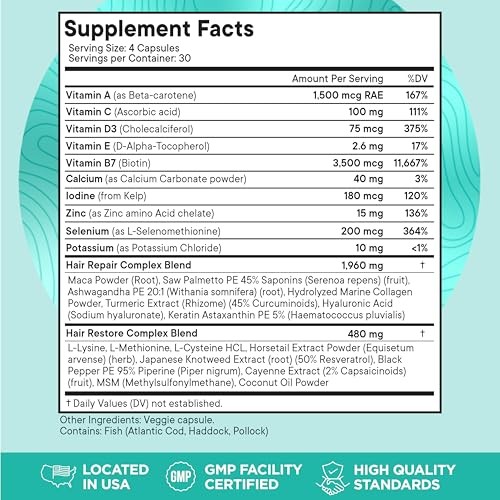 Women’s Hair Growth Supplement 45+ Beta Carotene 2 Month