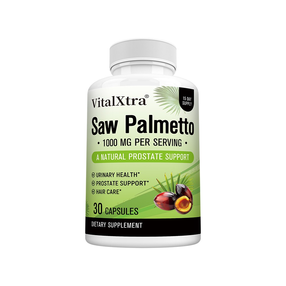 Premium Saw Palmetto Extract 1000mg Prostate Health, Urinary Function GMO Free