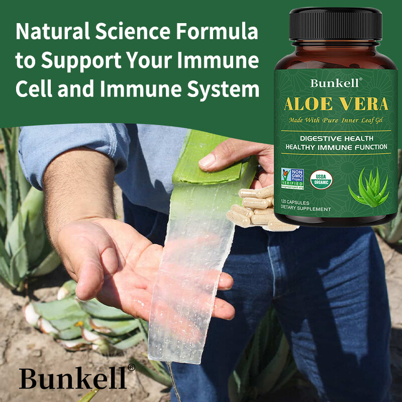 Organic Freeze-Dried Aloe Vera 180mg, Detox Cleaning & Digestive Support