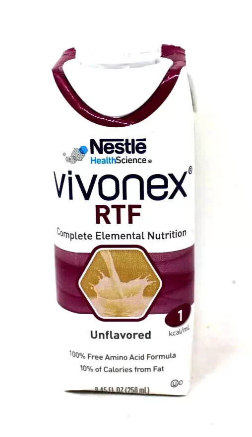 Nestle Vivonex RTF Complete Elemental Nutrition Unflavor 8.45 oz Box 24 Dec 26
