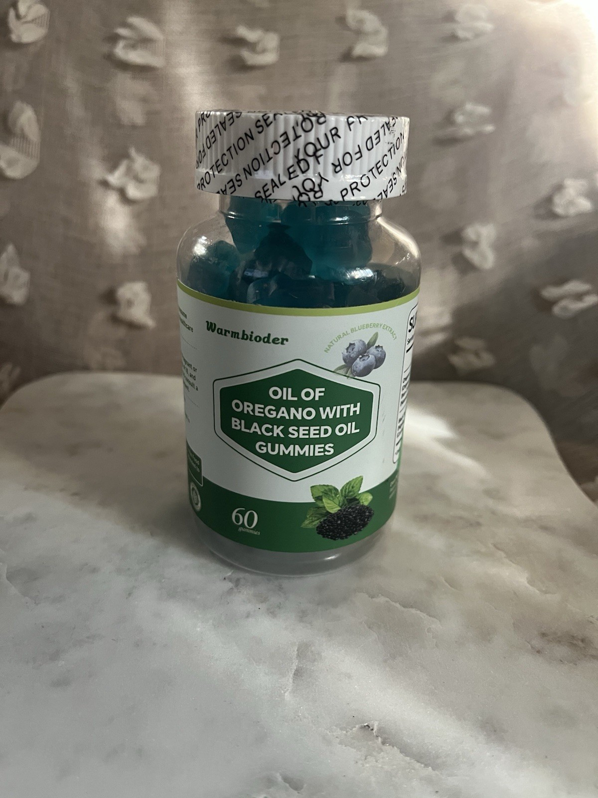 Warmbioder Oil of Oregano + Black Seed Oil Gummies Blueberry 60 Ct