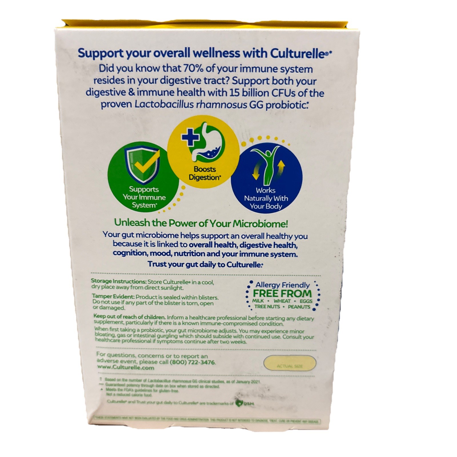 Culturelle Probiotics Health & Wellness Gluten Free 30 Capsules EXP 06/2026
