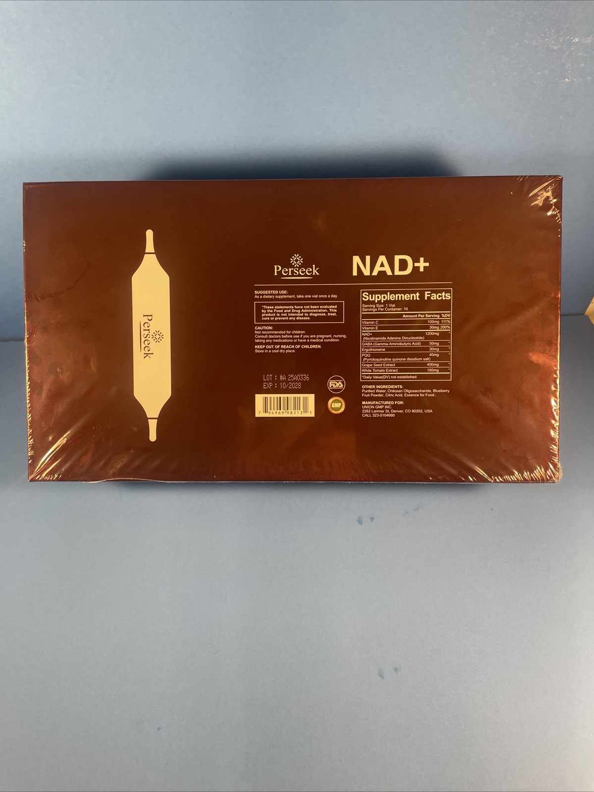 Perseek NAD+ Advanced Cellular Renewal Supplement 15ml x 10 Vials EXP 10 2028