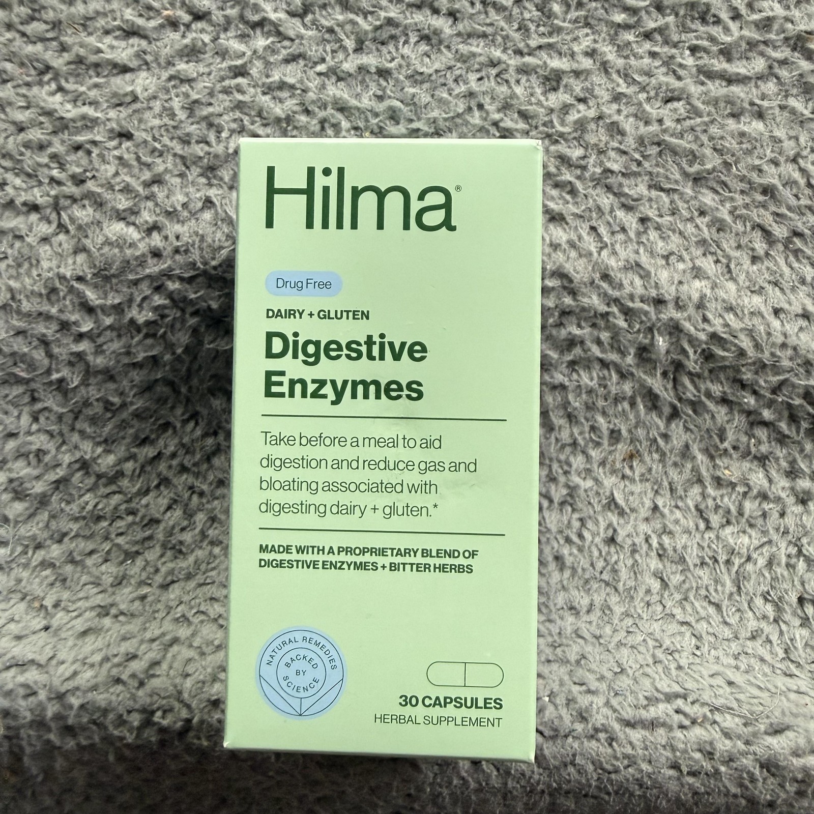 Hilma Digestive Enzymes 30 Capsules Dairy Gluten Bloating Relief Vegan Non GMO