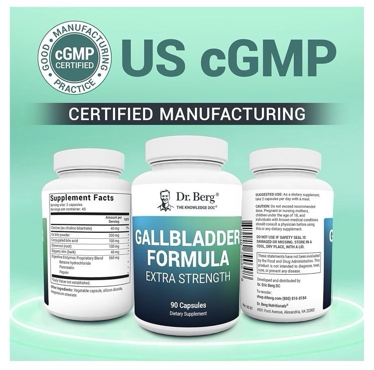 Dr. Berg Gallbladder Formula Ox Bile Digestive Enzymes 90 Veg Caps