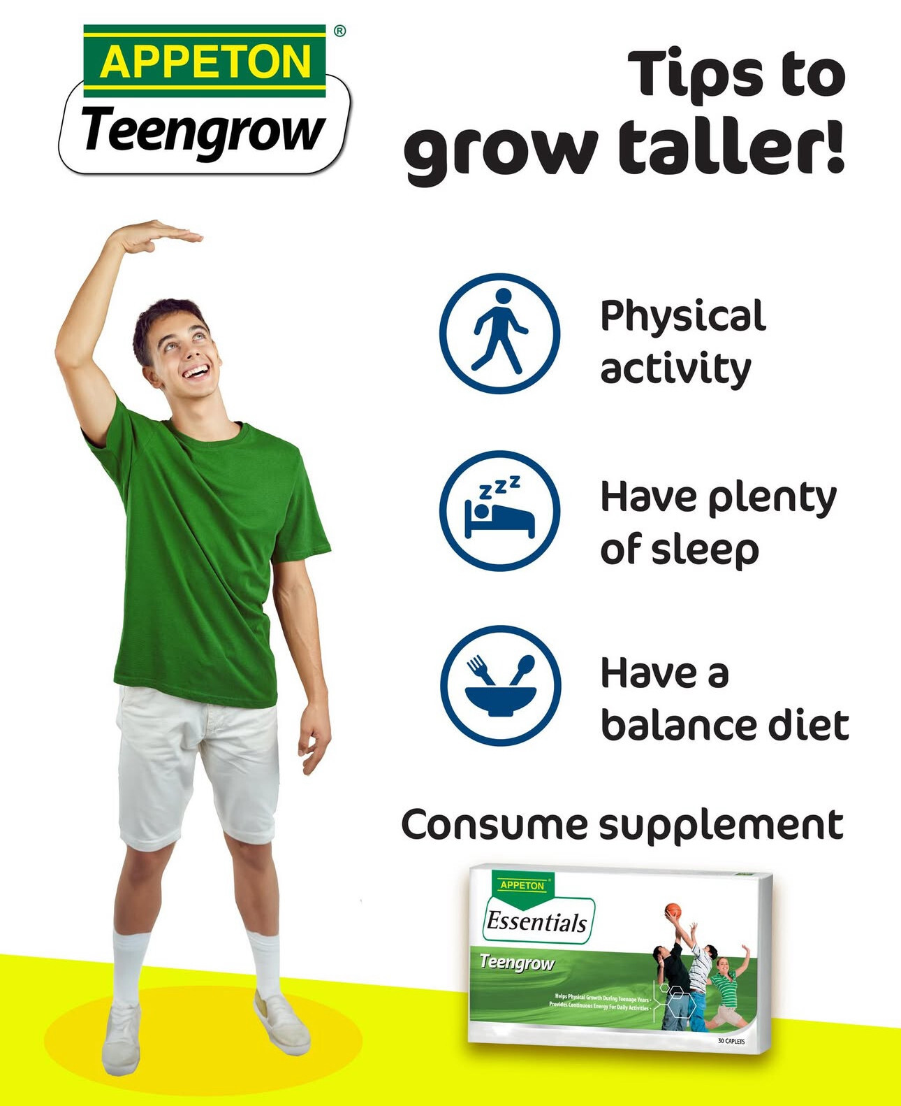 2 x APPETON Essentials Teengrow 30s Multivitamin Teen Growth Support – FREE SHIP