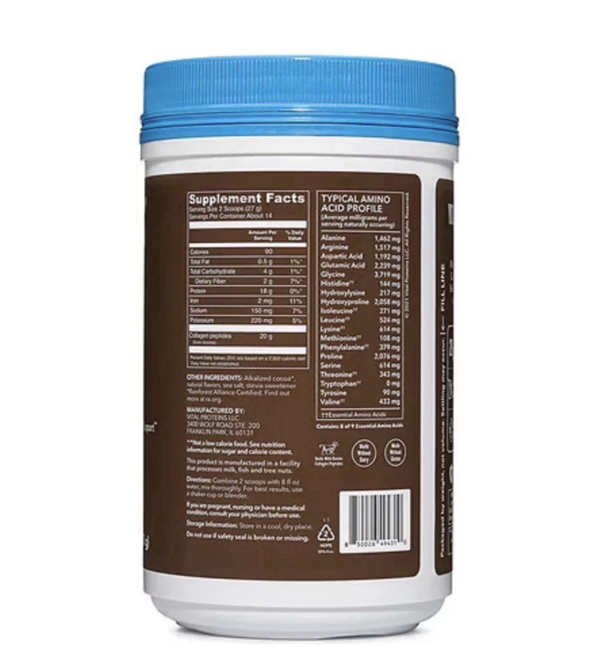 Sealed Vital Proteins Collagen (13.5 oz) Chocolate Peptides Powder Exp 6-2027