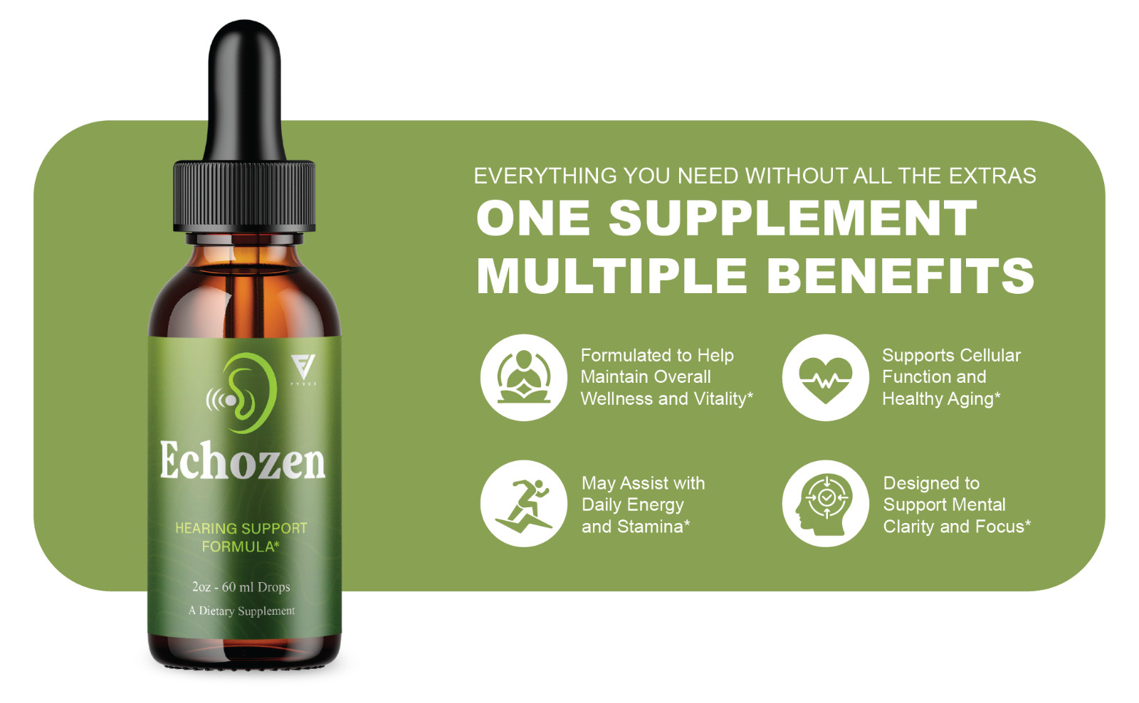 (5 Pack) EchoZen Drops, EchoZen Tinnitus Support Liquid Supplement (10oz)