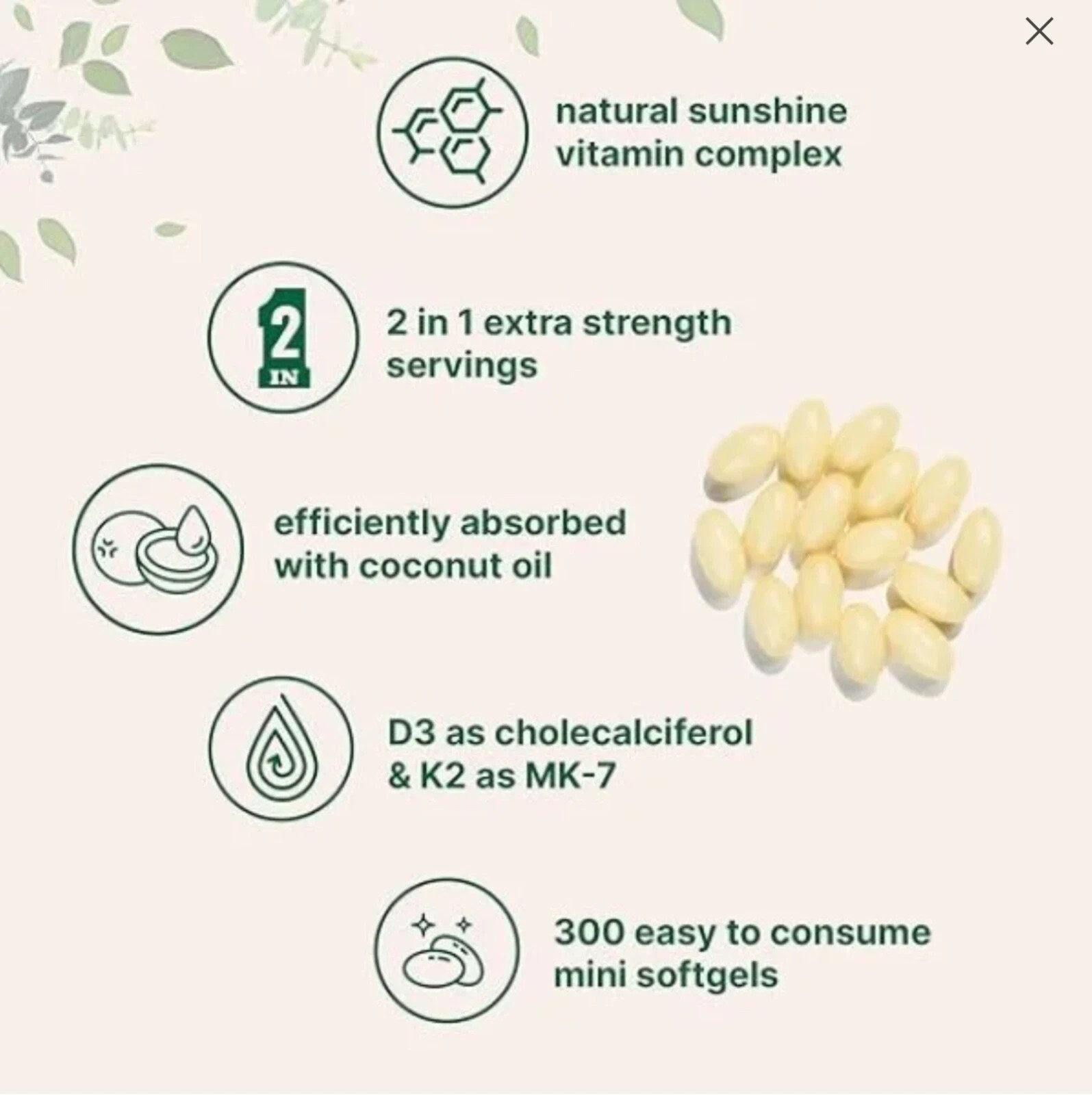 Tarmya’s Vitamin D3 & Vitamin K2 (MK-7) Softgels 300 High Strength