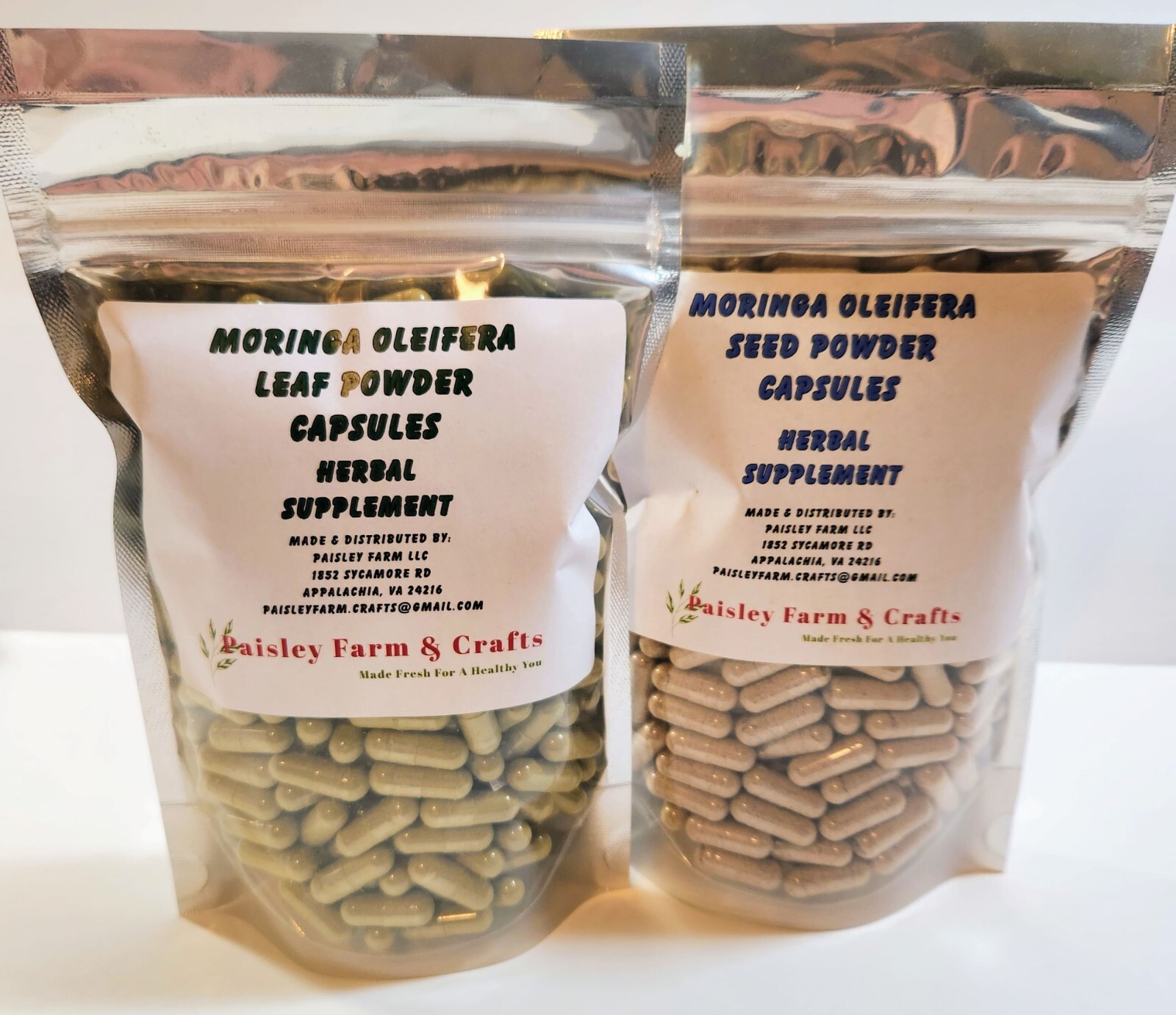 Moringa Leaf Powder Capsules & Moringa Seed Powder Capsules – Value Packs!