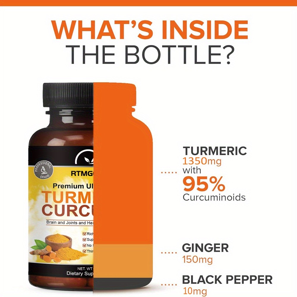 1/2/3packs Turmeric Curcumin Capsules, Supplement for Joint, Immune Support