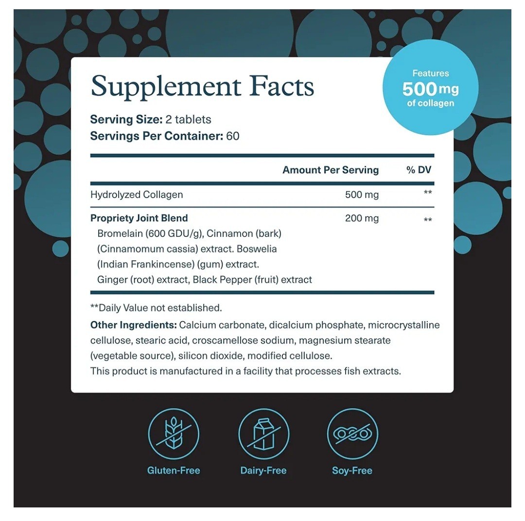 Youtheory Men’s Joint Collagen – Hydrolyzed Collagen Peptides Capsules – 120pcs