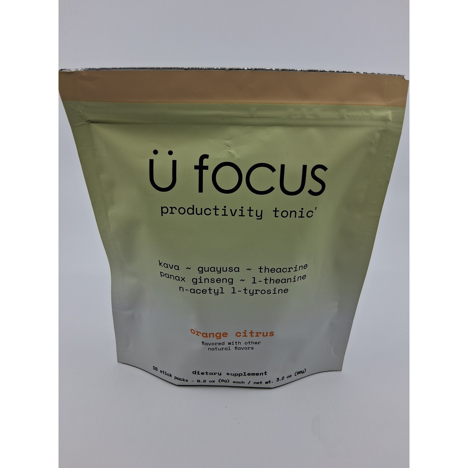 Calming Co U Focus – Orange Citrus 15 sticks open bag, SEALED packets