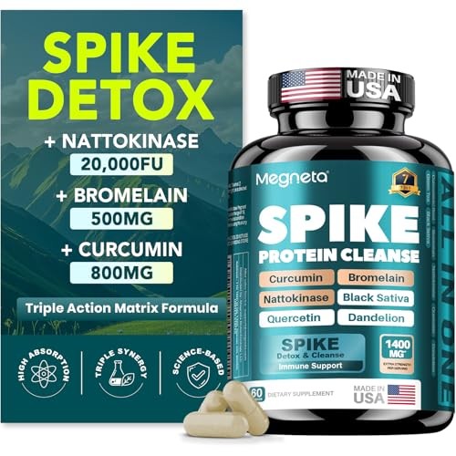 Spike Support – Nattokinase 20,000 FU/g, Bromelain 500mg & 60 Count (Pack of 1)