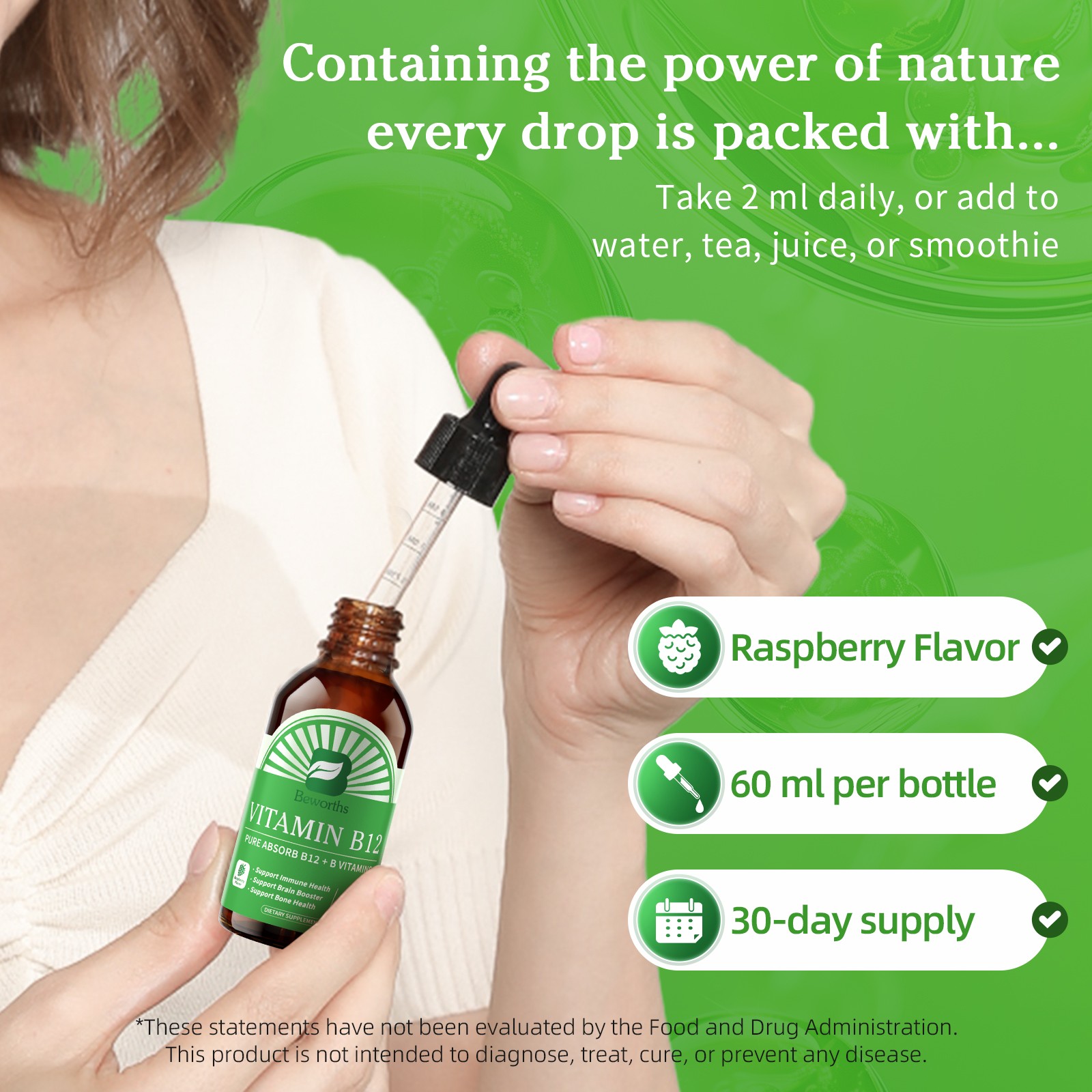 Extra Strength Vitamin B12 Liquid Vit B 12 Drops Energy Booster Methylcobalamin