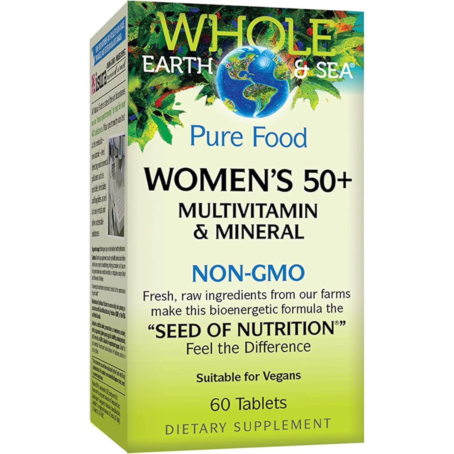 Natural Factors Whole Earth&Sea Pure Food Women’s 50+Multivit&Mineral,60 Tabs
