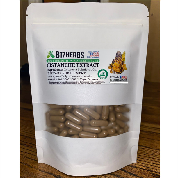Cistanche Extract 10:1 – Tubulosa – B17 Herbs Bulk Purchase – 300 Veg. Capsules