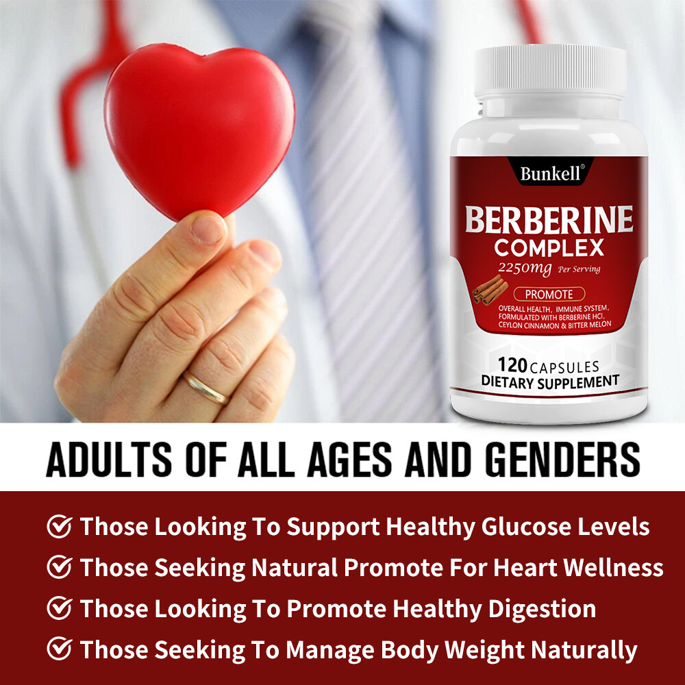 Premium Berberine HCL 2250mg High Potency Immune Health, Blood Sugar Support