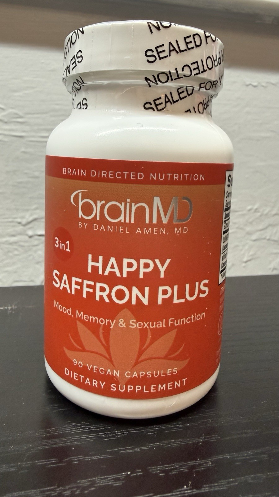 BrainMD Happy Saffron Plus Vegan Gluten Free Sugar Free Supplement 90 Capsules