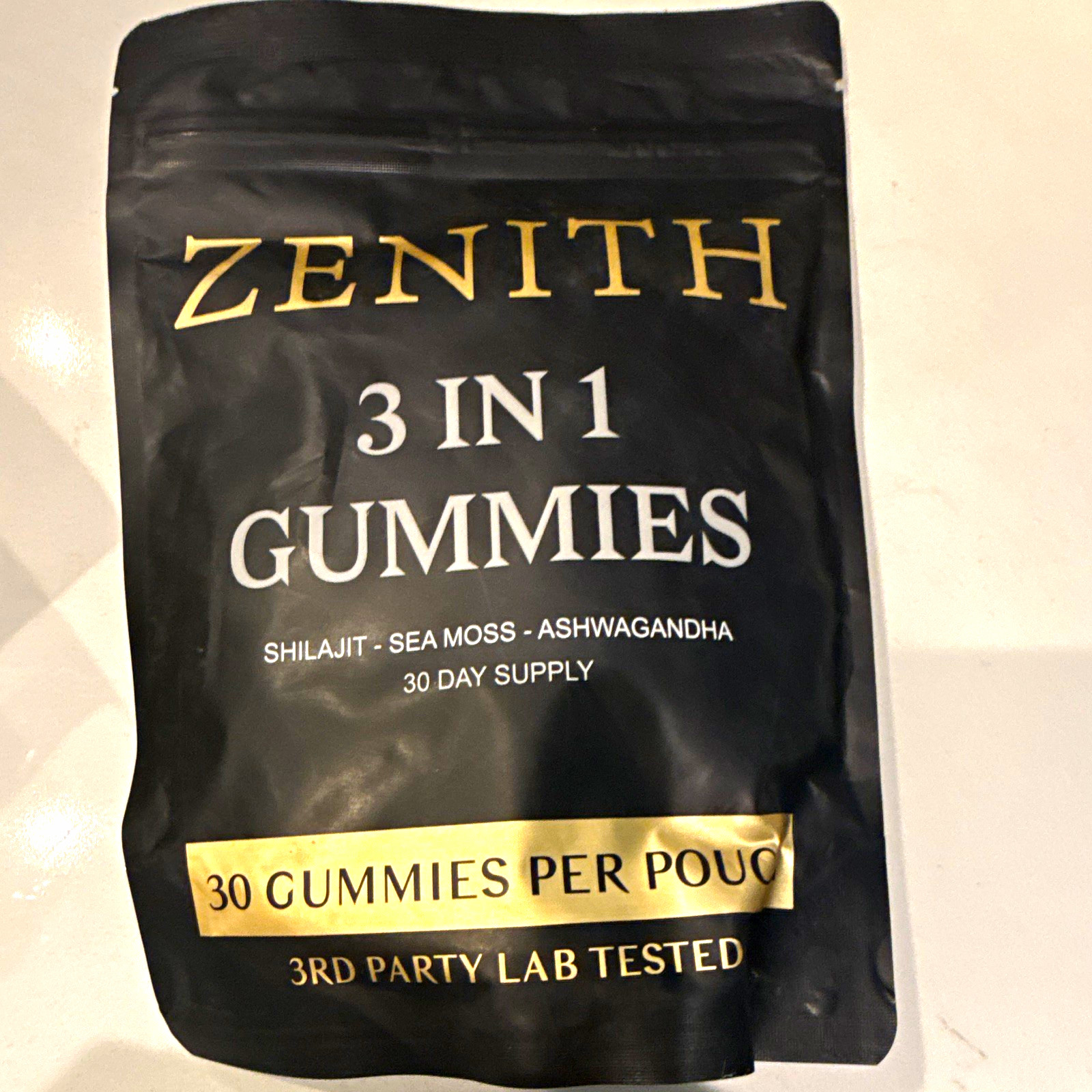 ZENITH 3-in-1 Shilajit Sea Moss Ashwagandha Gummies 30 Count Lab Tested