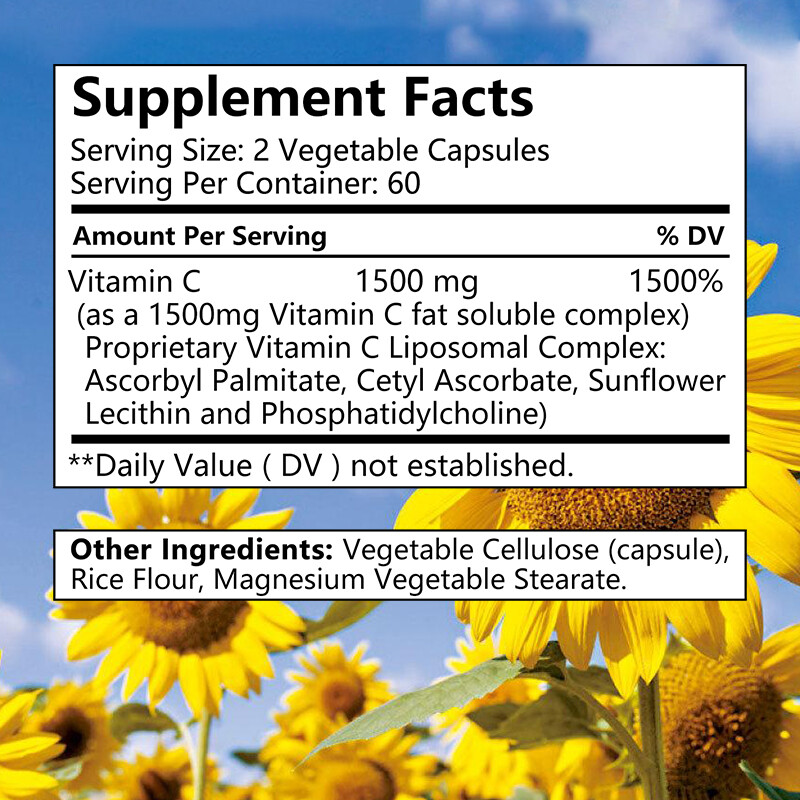 Liposomal Vitamin C 1500mg -Vit Capsules – High Absorption Supplements