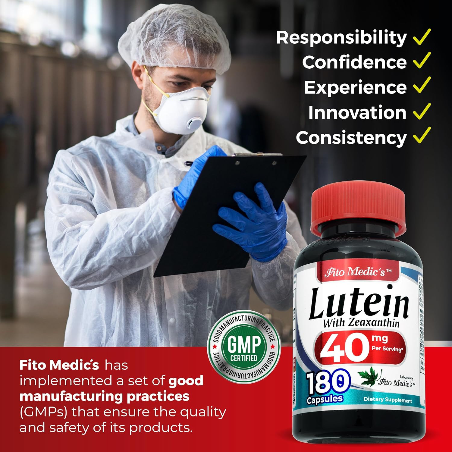 FITO MEDIC’S Lab Lutein Supplement with Zeaxanthin Botanical Formula (180 Caps)