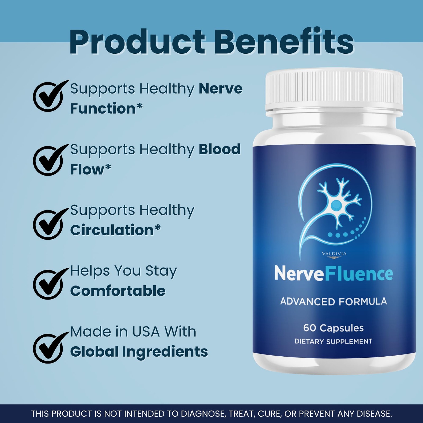 Valdivia (5 Pack) NerveFluence Capsules 300 Capsules 5 Pack Made in USA