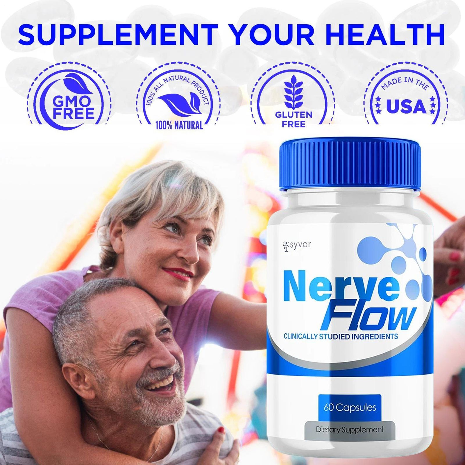 Flow Nerve Advanced Nerve Support Formula Maximum Strength Vitamin 60 Capsules