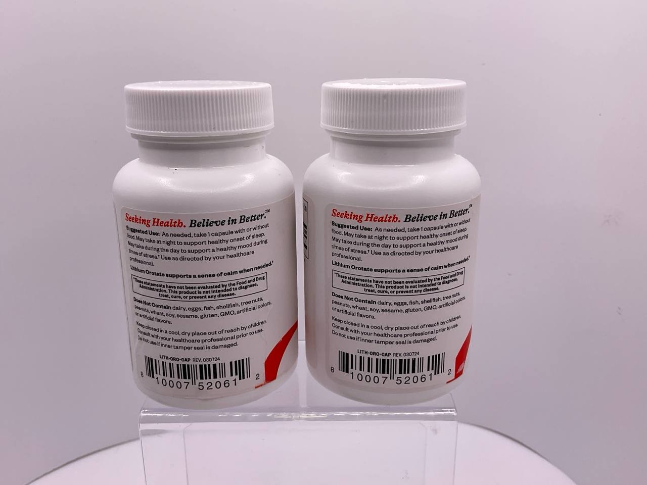 Seeking Health Lithium Orotate 5mg 100 Vegetarian Capsules Dietary Supplement Lo