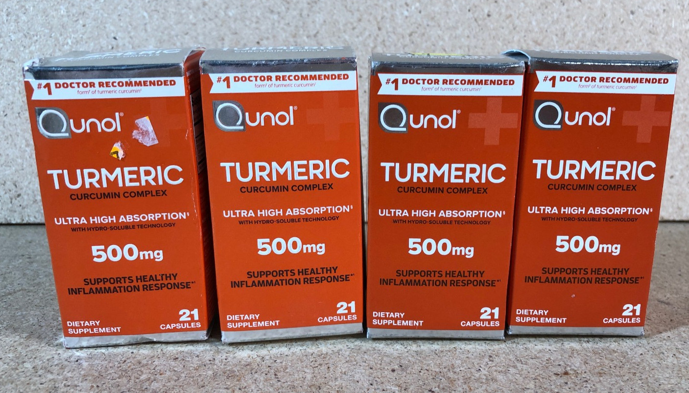 4PK Qunol Turmeric Curcumin Complex 500 Mg – 21 Capsules 84 Total Exp 08/26+