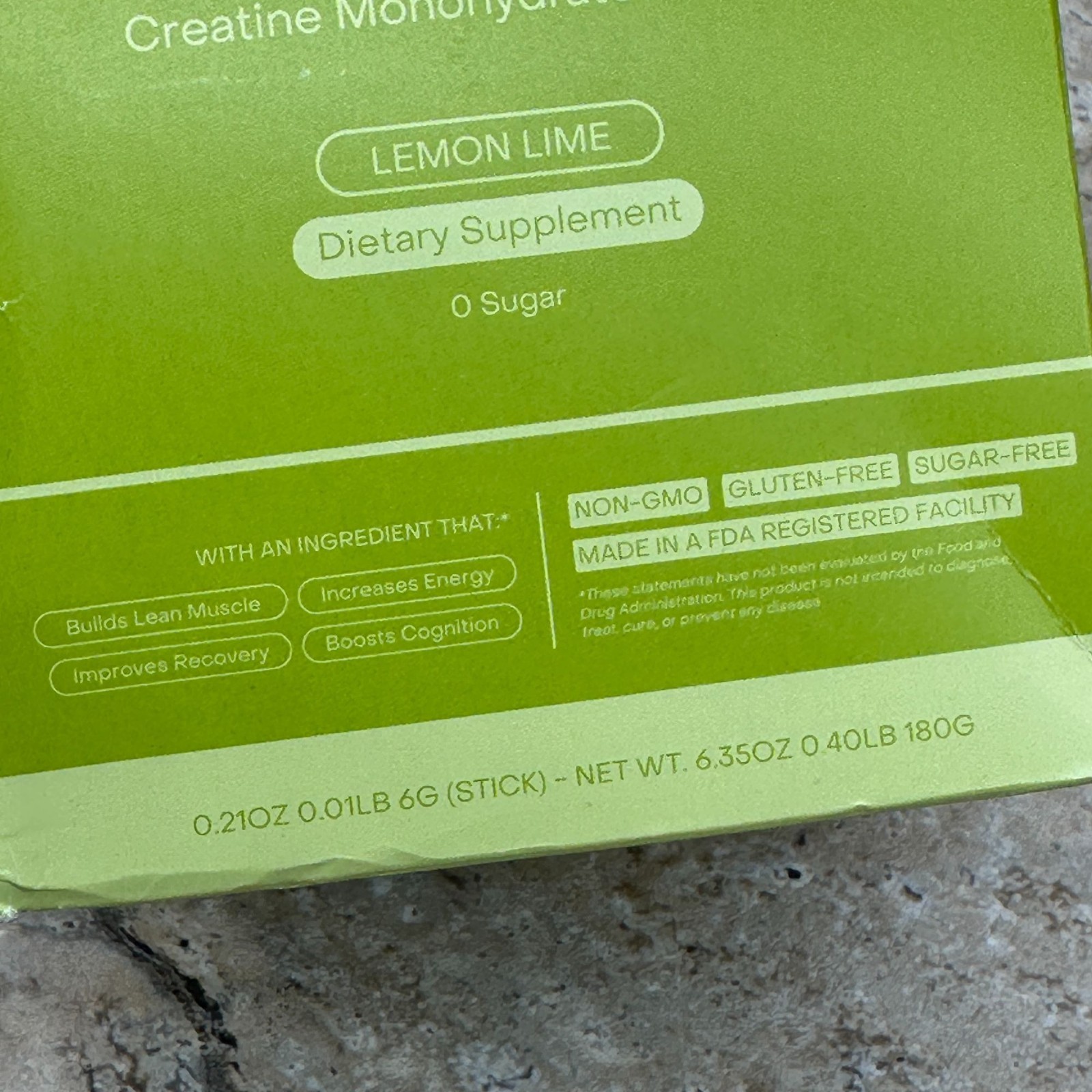 Create Creatine Monohydrate On-The-Go Stick Packs – Lemon Lime (30 Stick Packs)