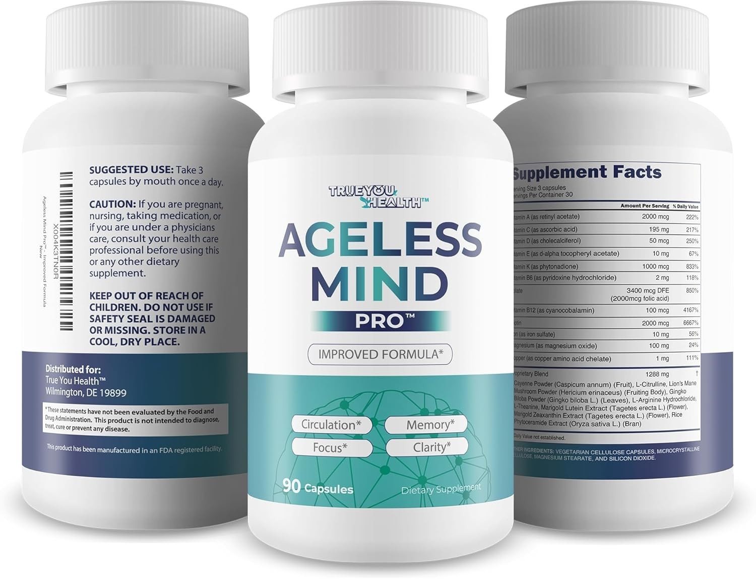 AGELESS MIND PRO NOOTROPIC BRAIN SUPPLEMENTS FOR MEMORY & FOCUS, BRAIN BOOSTER