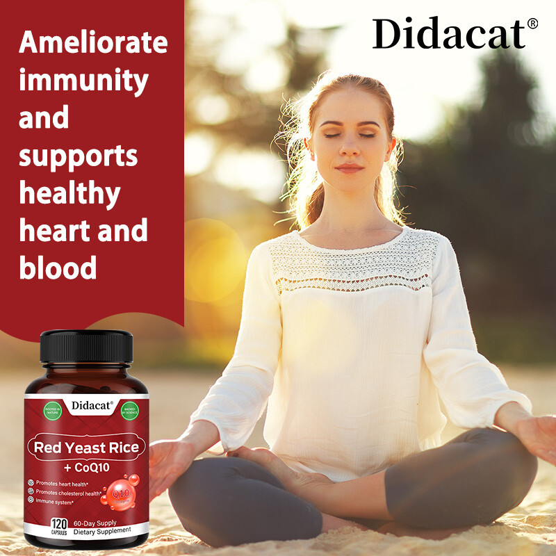 Red Yeast Rice+CoQ10 Capsules Promotes Heart,cardiovascular & Cholesterol Health
