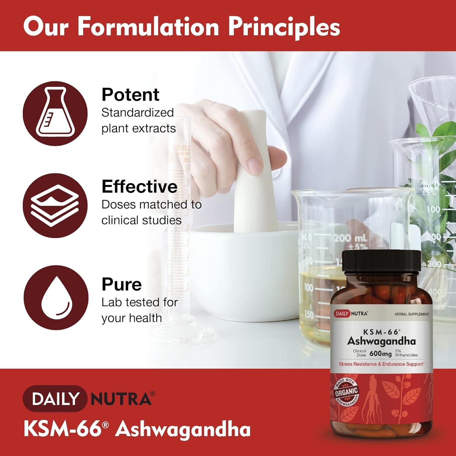 Ashwagandha 600mg KSM-66 Organic Root Extract 90 Capsules Supplement
