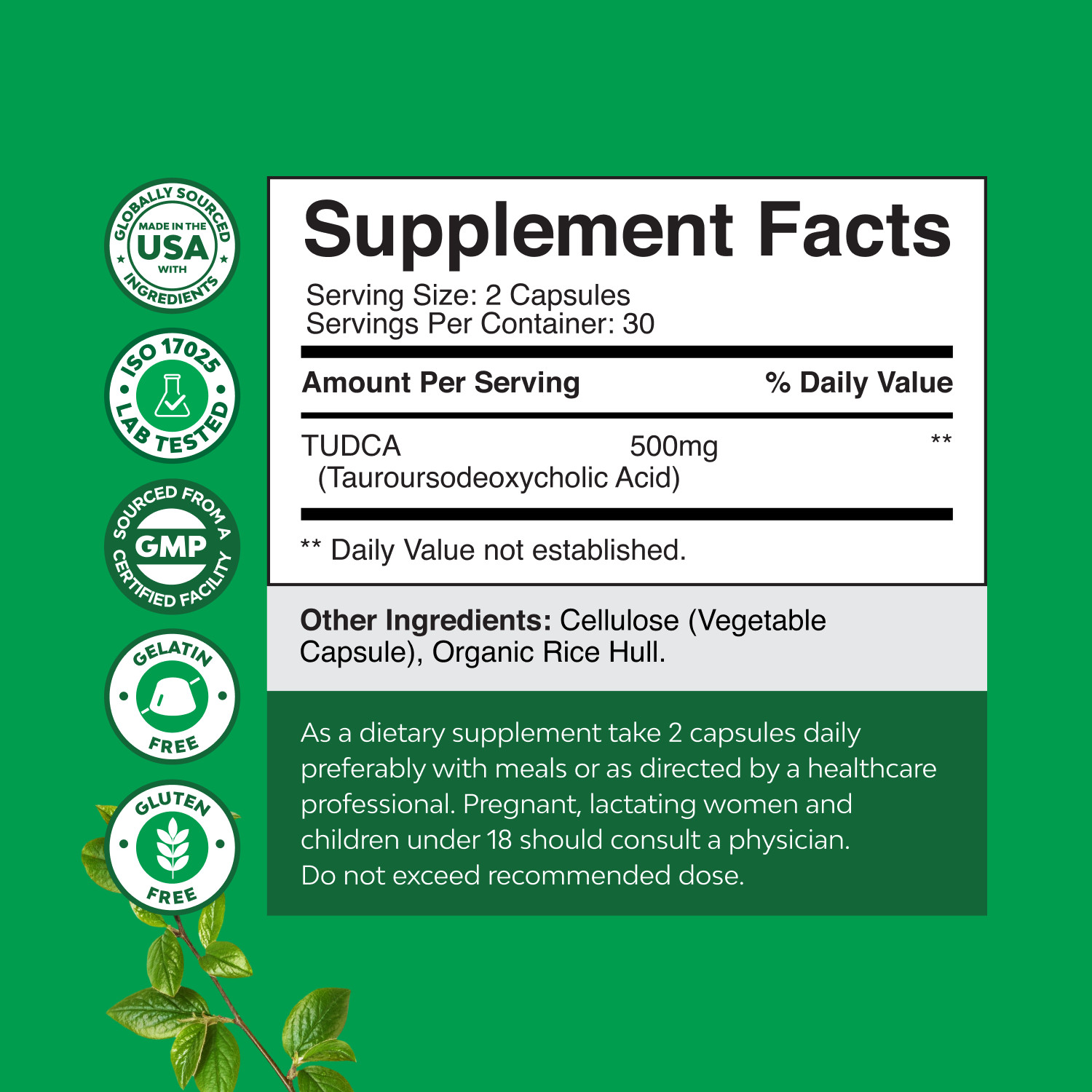 Advanced TUDCA Liver Support Supplement – Extra Strength TUDCA 500mg Bile Salts