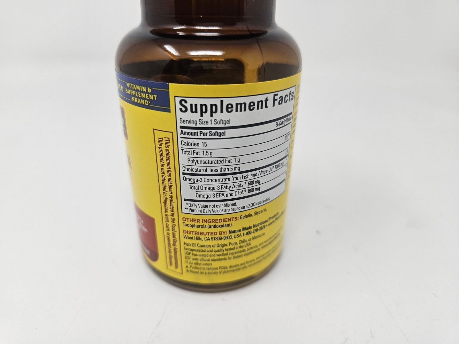 Nature Made Fish & Algae Oil 1200 mg 60 Softgels Exp 02/2027
