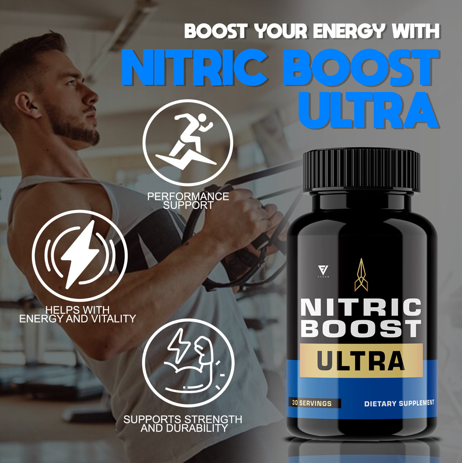 (3 Pack) Nitric Boost Ultra For Men ED Organic Supplement Reviews (180 Capsules)