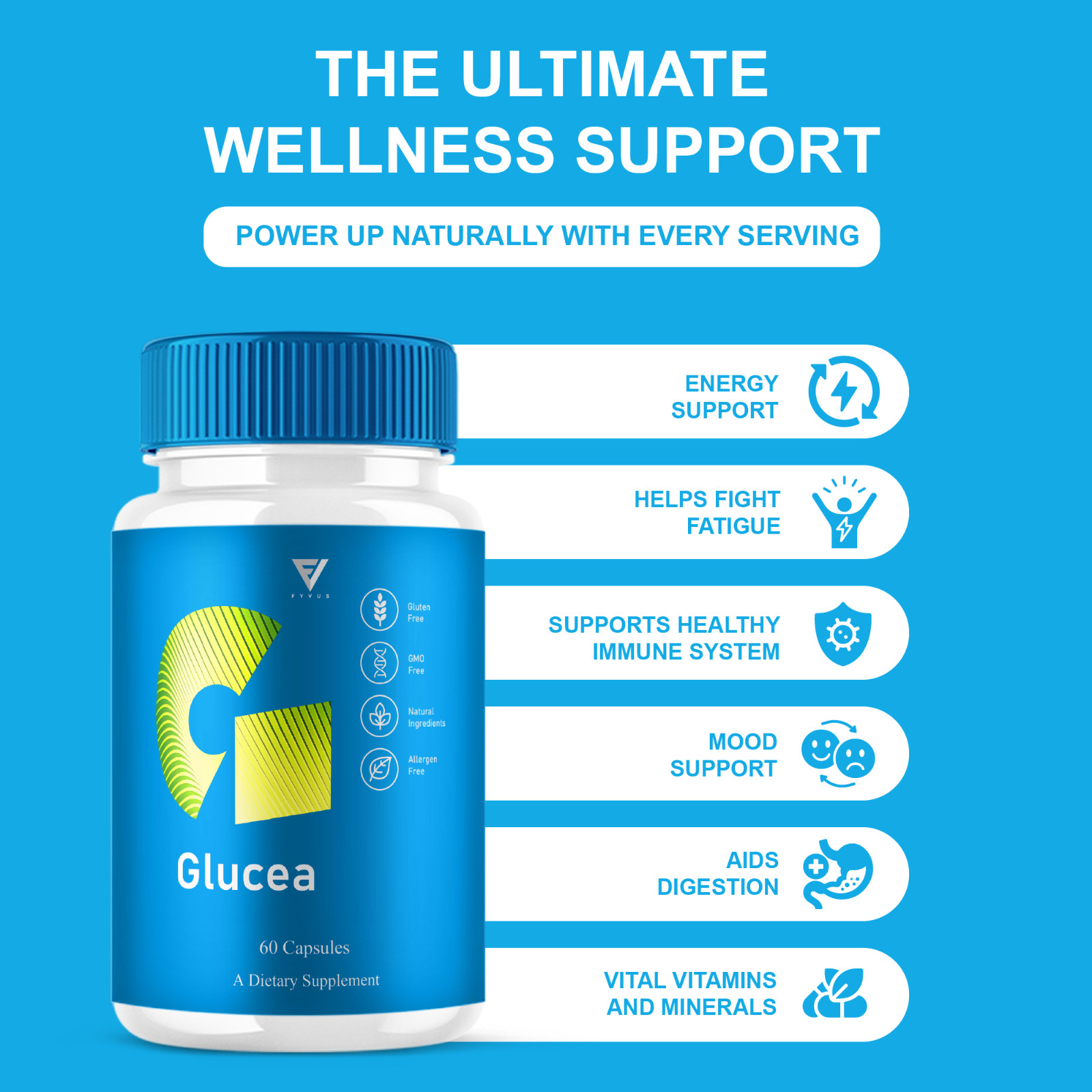 (3 Pack) Glucea Blood Support, Glu Cea Formula (180 Capsules)