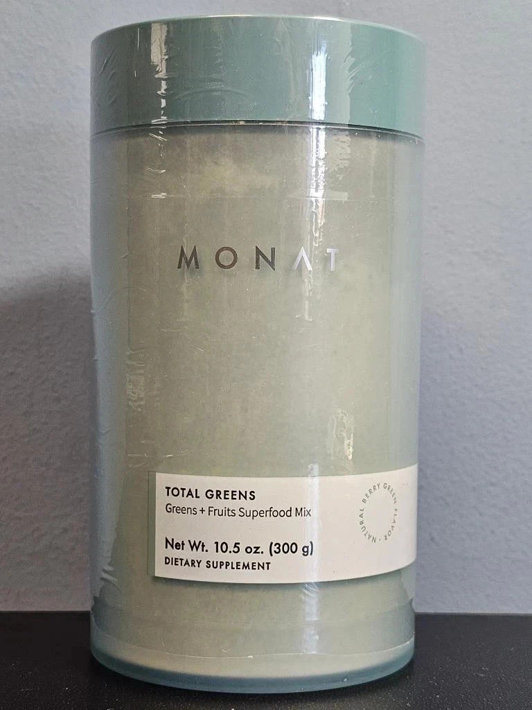 Monat Total Greens Superfood Mix Natural Berry Flavor 10.5 oz Exp 07/2026 – NEW!