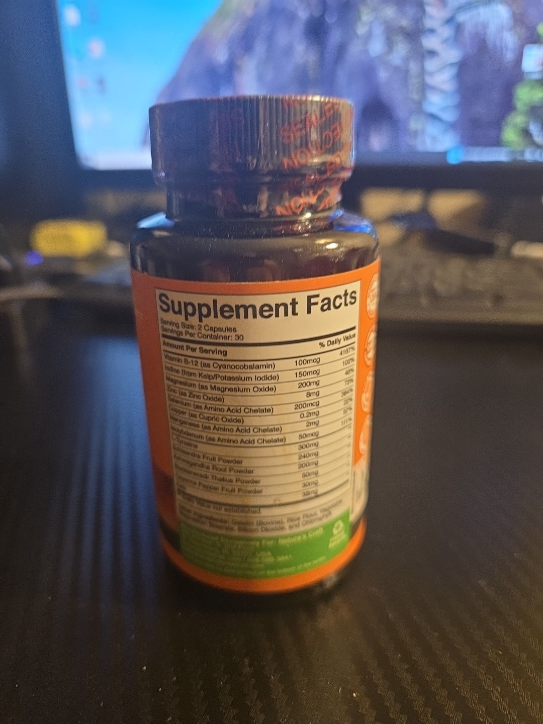 Natures Craft Thyroid Support Complex Iodine with L Tyrosine Mood Enhancer 60ct